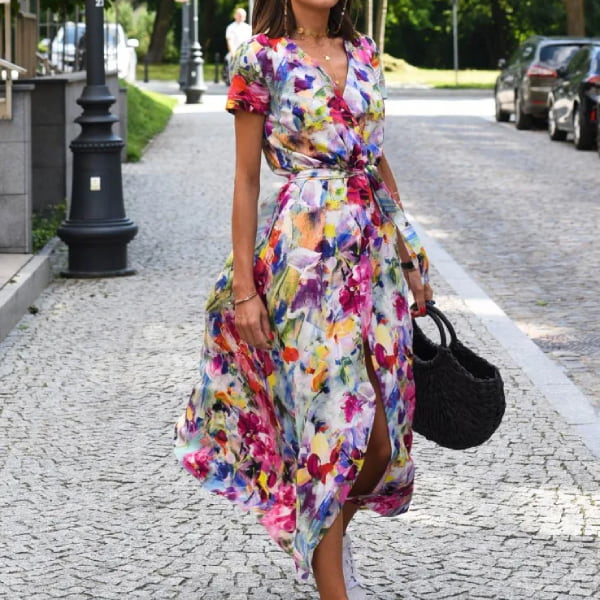 Wrap Dress Long Floral