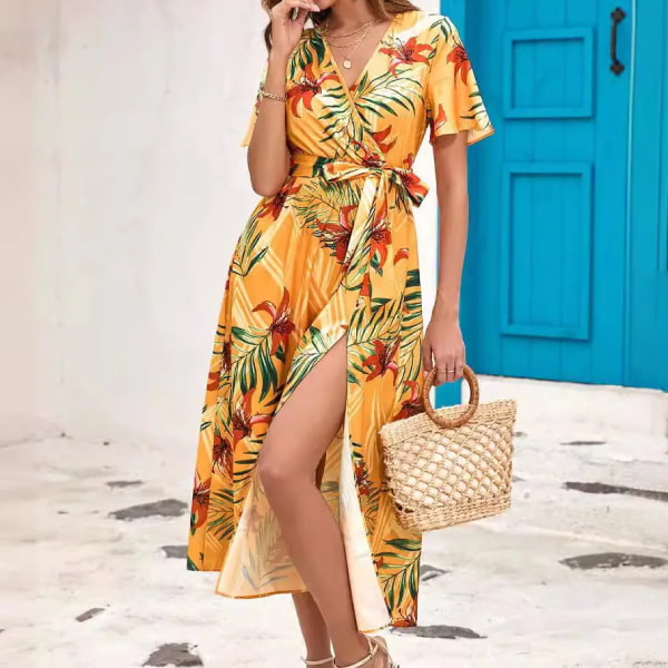 Yellow Floral Long Dress